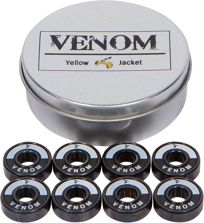 Yellow Jacket Premium Skateboard Bearings – Titanium Coated, Ceramic Balls – Pro Longboard – High Speed, Precision for Skateboards, Longboards, Skates