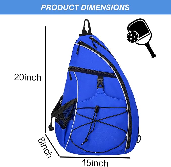 WOLT Pickleball Bag,Crossbody Sling Bags for Women Men,Pickleball Backpack with Fence Hook for Tennis, Racketball