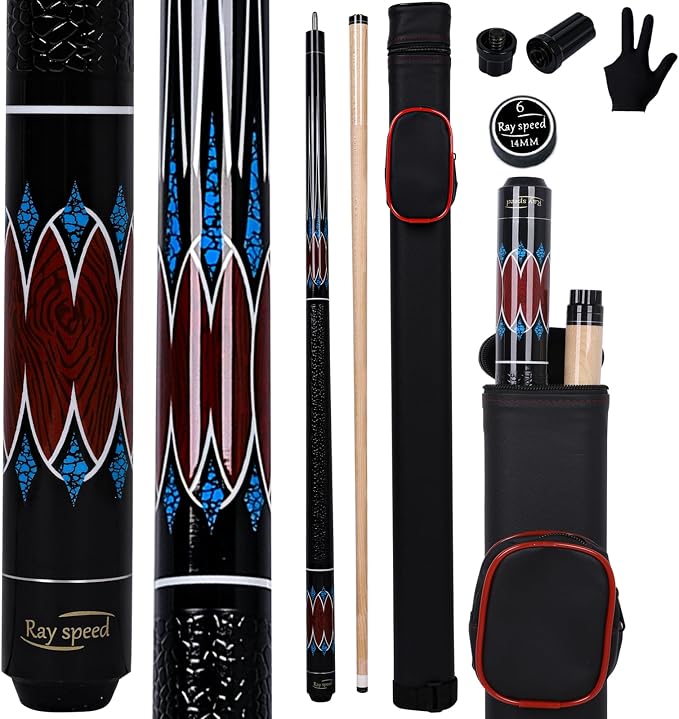 Pool Cue Stick Low Deflection Shaft Billiard Cue Stick with Hard Case 19-20 oz Professional Pool Stick