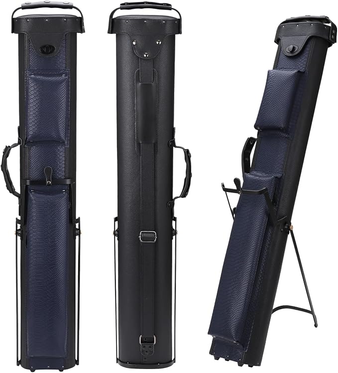 2x4 Pool Cue Case, Hard Pool Cue Case, Billiard Cue Case with Stand, Billiards Accessories Holds 2 Cue Butt and 4 Cue Shafts