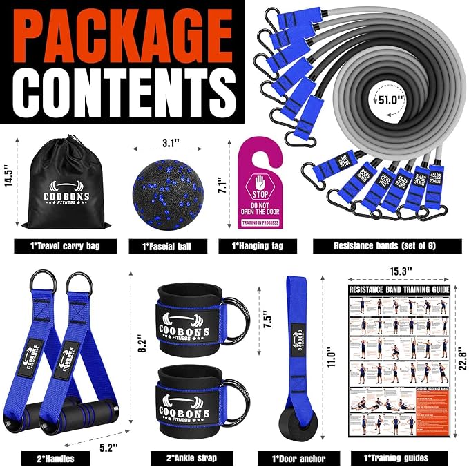 Heavy Resistance Bands for Working Out, 300LBS Exercise Bands with Handles, Workout Bands for Men, Weight Fitness Bands Set for Muscle Training, Strength, Slim, Yoga, Home Gym Equipment
