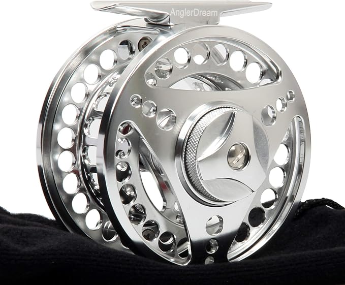 EX-ALC Fly Reel 3/4 5/6 7/8 9/10WT CNC Machined Large Arbor Aluminum Fly Fishing Reels Silver/Gunsmoke Fly Reels