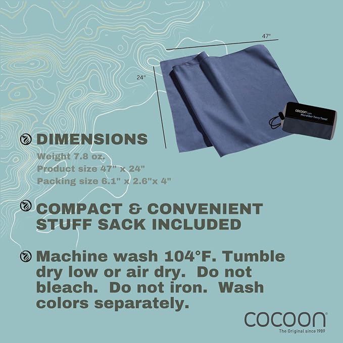 Cocoon Microfiber Towel Ultralight - Fjord Blue - L