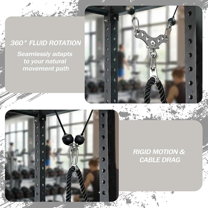 Double to Single Adaptor Plate for Cable Pulley Machines Durable Solid Stainless Steel with 3 Carabiners Suitable for Dual Cable Machines LAT Pulldown, Shoulder & Biceps Exercises