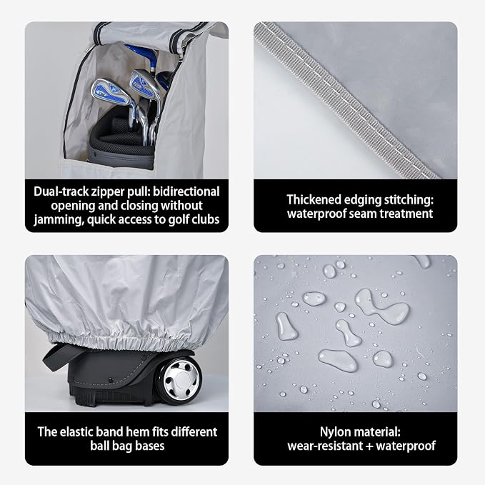Golf Bag Rain Cover,Durable Dustproof, Travel Waterproof Gear,Golf Bag Rain Hood 50.4" (H) x 8.5" (W) x 23.2" (L)
