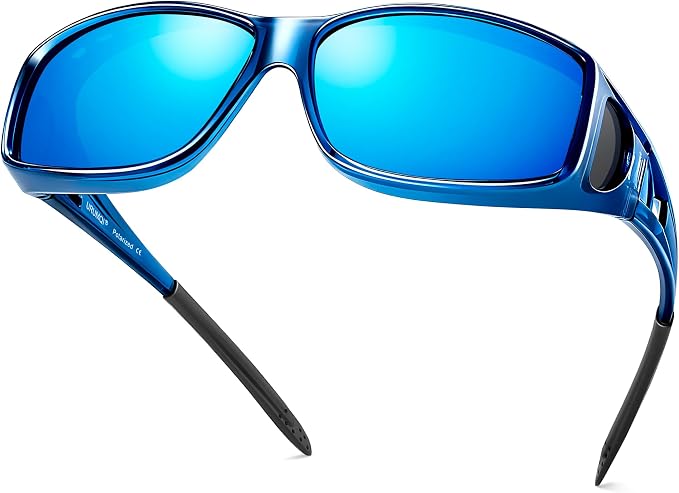 URUMQI Polarized Sunglasses Fit Over Glasses for Men Women, Wraparound Sun Glasses UV400 Protection for Driving Fishing