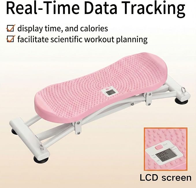 Balance Board for Adults, Rocking Stepper with Resistance Bands, Portable Wobble Board with LCD Monitor, 300 lbs Capacity Ski Trainer for Full Body Workout at Home Gym