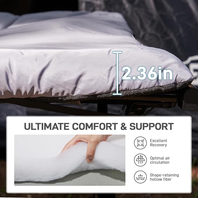 EVER ADVANCED 85" Extra Wide Sleeping Pad for Camping, 2.36" Thick Cotton Camping Mattress Pad with Carry Bag, Portable Roll Up Camping Cot Pad for Adults, Tent, SUV, Travel & Floor