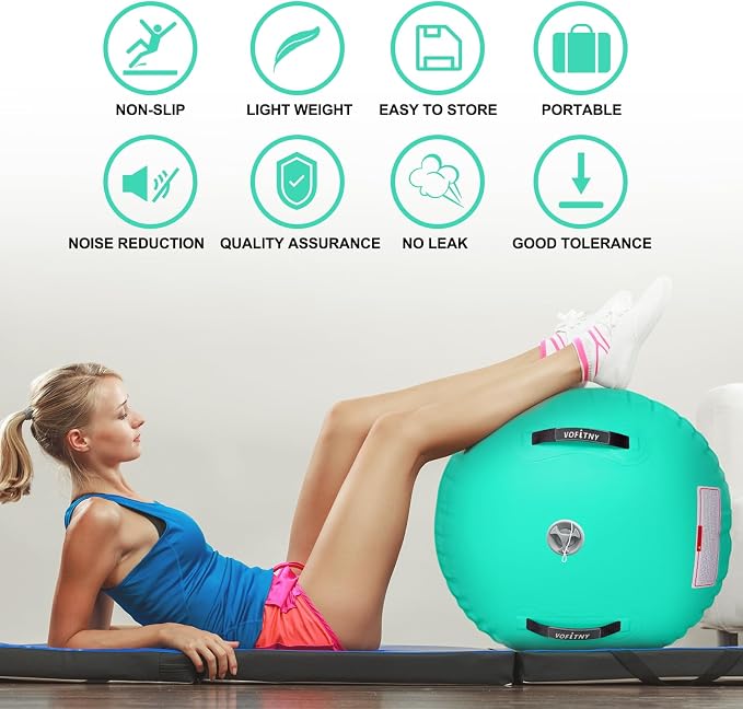 VOFiTNY Gymnastics Tumbling Equipment Air Barrel Inflatable Octagon Tumbler Roller Back-bend Trainer Cheerleading Without Pump