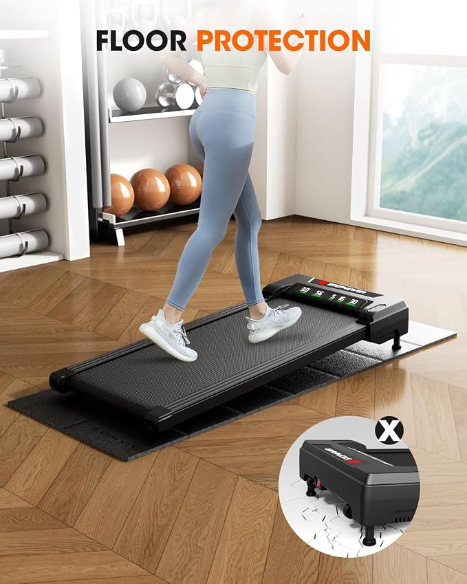 Stepwaver Walking Pad Mat for Carpet Floor, 68"x24", Treamill Mat for Hardwood Floors, High Density, 1/3 Thickness, Folable, Floor Protection for Bike, Elliptical, Treadmill