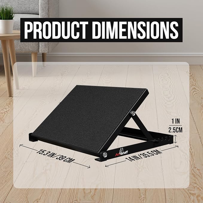 Amstaff Fitness Adjustable Squat Slant Board for Heel Elevating - Non-Slip, High-Density Heel Elevated Squat Wedges for Enhanced Weightlifting, Strength Training, Calf Stretching & Mobility