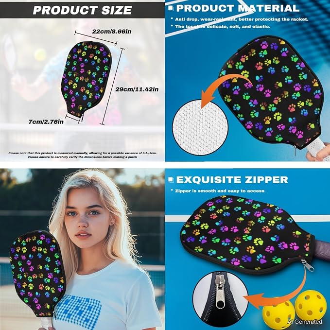 Pickleball Paddles Set 3PCS Pickleball Paddle Case Pickleball Racket Pickleball Bag Ideal for Beginners Gifts