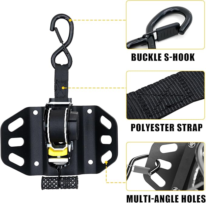 Retractable Ratchet Straps Compatible with 2015-2025 2026 Ford F150 Retracting Straps 2PCS Auto Retract Securing Strap Tie Down System for 2025 F150 Accessories
