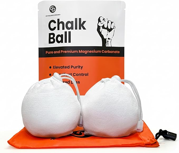 Chalk Ball | Refillable Chalk Sock for Climbing, Gymnastics & Gym Workouts | Storage Pouch Included