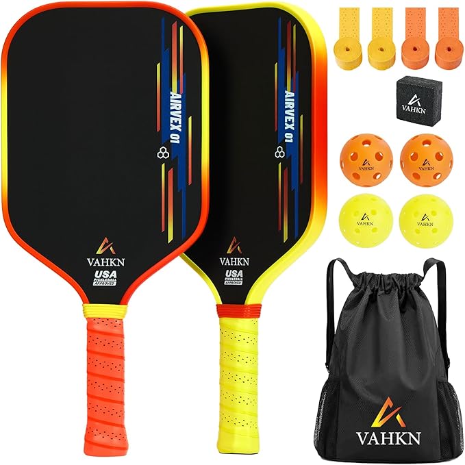 Pickleball Paddles |16MM Carbon Fiber Pickleball Paddle | High-Spin Textured Surface & Vibrant Gradient Edge | USAPA Approved Racket for Ultimate Power,Control & Precision