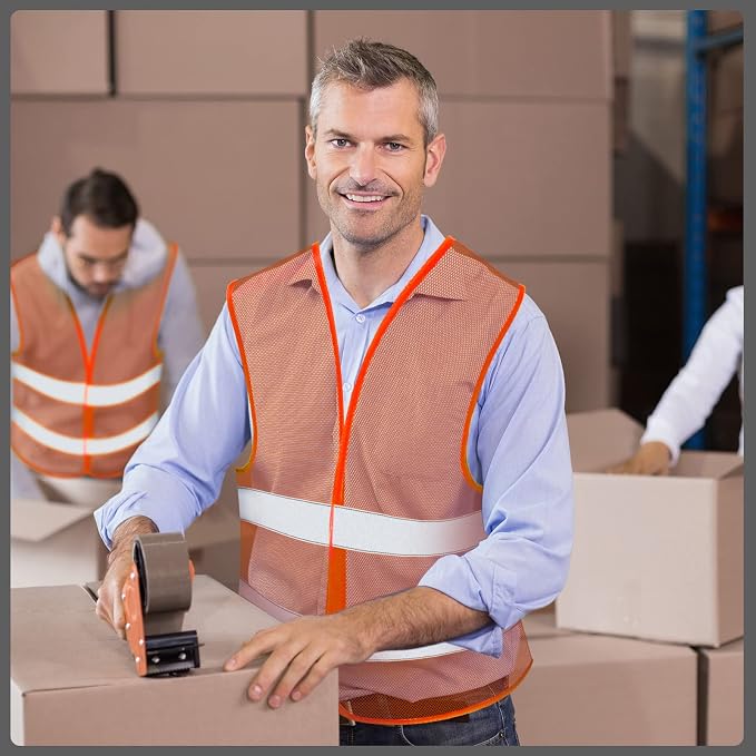 Unittype Reflective Safety Vests Hi Vis Work Vest Mesh High Visibility Silver Strip Adjustable Size for Men Women Outdoor