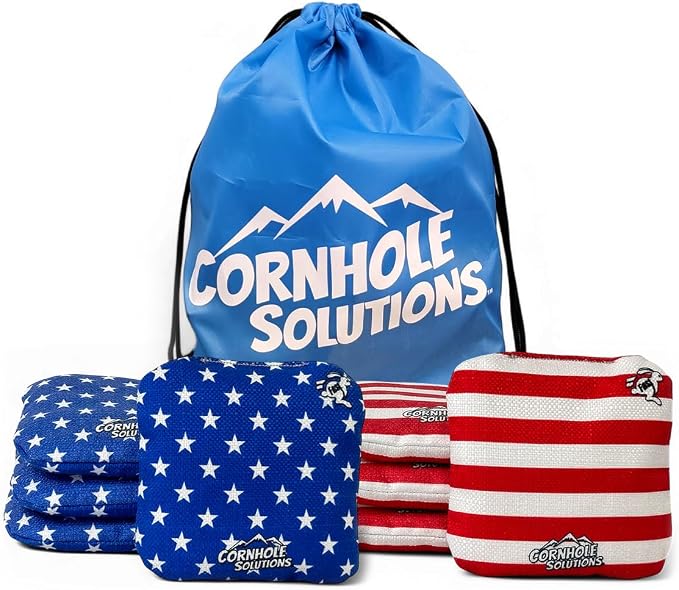 Cornhole Solutions Cornhole Bags Set of 8 – Regulation Pro Style 6x6 – Resin Filled + Tote Bag