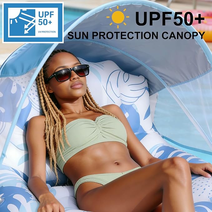 Inflatable Tanning Pool Lounger Float for 2 Person
