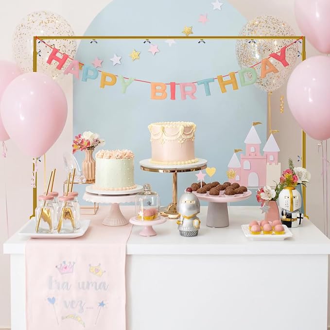 Over The Table Rod Stand with Clamps - Adjustable Table Arch Stand, Metal Table Rod for Wedding, Birthday, Halloween, and Christmas Decorations (29"-97" Length, 26"-42" Tall, Gold)