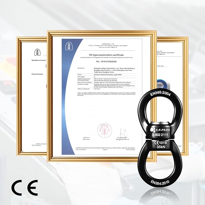35kN Swing Swivel, CE Certified 360°Rotational Device, Silent Hanging Accessory for Tree Swing, Aerial Dance