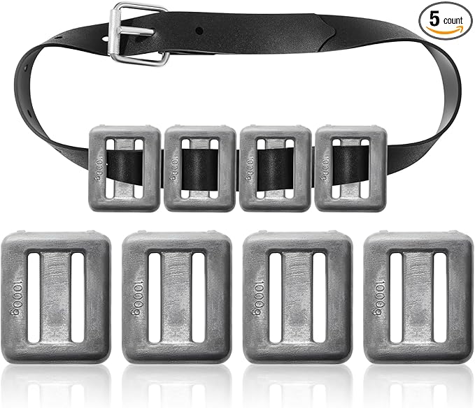 Shimeyao 4 Pcs 2.2 lb Dive Weights Rubber Belt for Scuba Diving Weight Belt with Metal Buckle Scuba Metal Block for Summer Freediving Spearfishing Underwater Operations