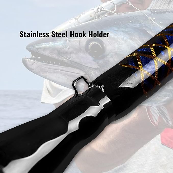 Fiblink 1-Piece Conventional Boat Rod Saltwater Offshore Graphite Spinning Fishing Rod(6 Feet, 30-50 lb/50-80 lb/80-120 lb)