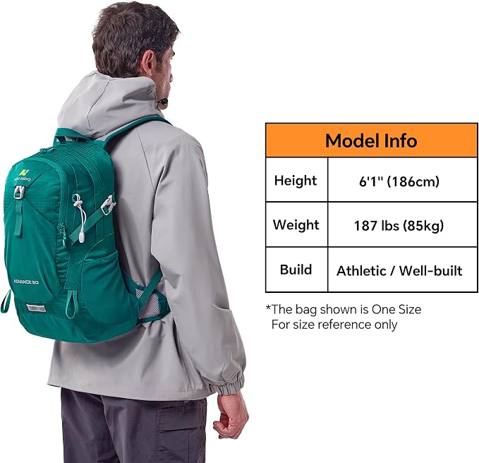 N NEVO RHINO 20L Hiking Internal Frame Backpack for Men Women, Small Travel Backpack Waterproof Backpack with Rain Cover
