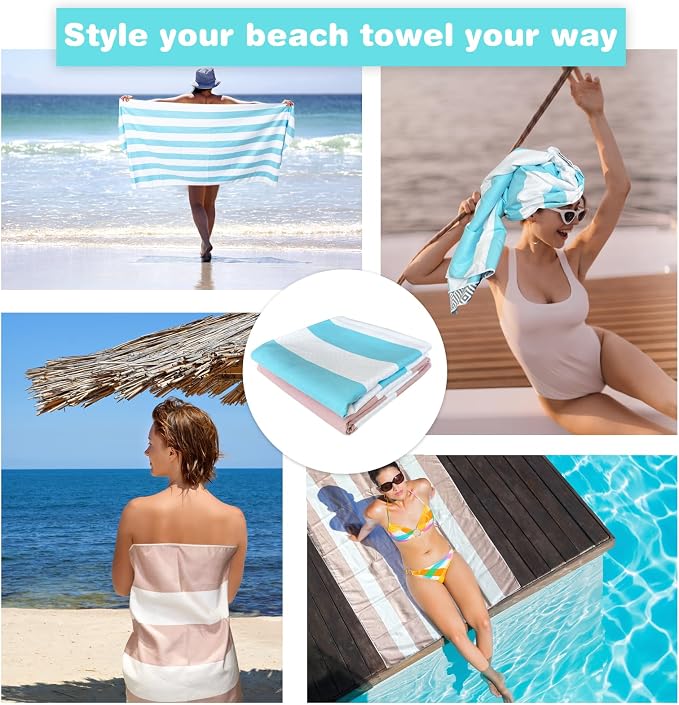 PY SUPER MODE 2 Pack Beach Towel - 75 x 35 inches Quick Dry Microfiber Beach Towels Oversized, Lightweight Soft and Absorbent Bath Towel Suitable for Swimming Pool Camping for Kids & Adults
