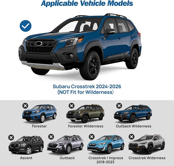 JOYTUTUS 300lbs Lockable Roof Rack Cross Bars Compatible with Subaru Crosstrek 2024-2026 with Raised Side Rails (Not for Wilderness), Heavy Duty Aluminum Anti-Theft Roof Rails Crossbars Luggage Rack