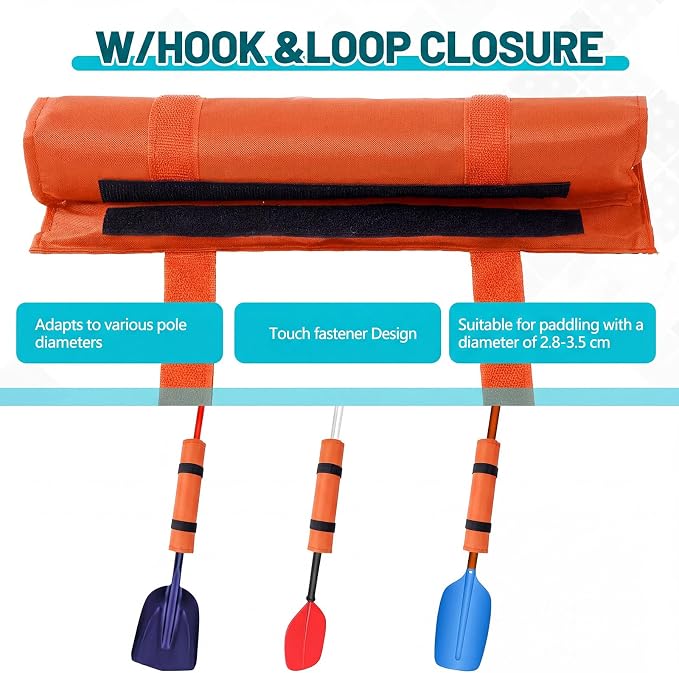 Hiboom 2 Pcs Paddle Float Kayak Paddle Accessory Adjustable Oxford Cloth Paddleboard Stand Up Accessory High Density Foam with Hook and Loop Closure Flotation Kayaks Canoe Paddles