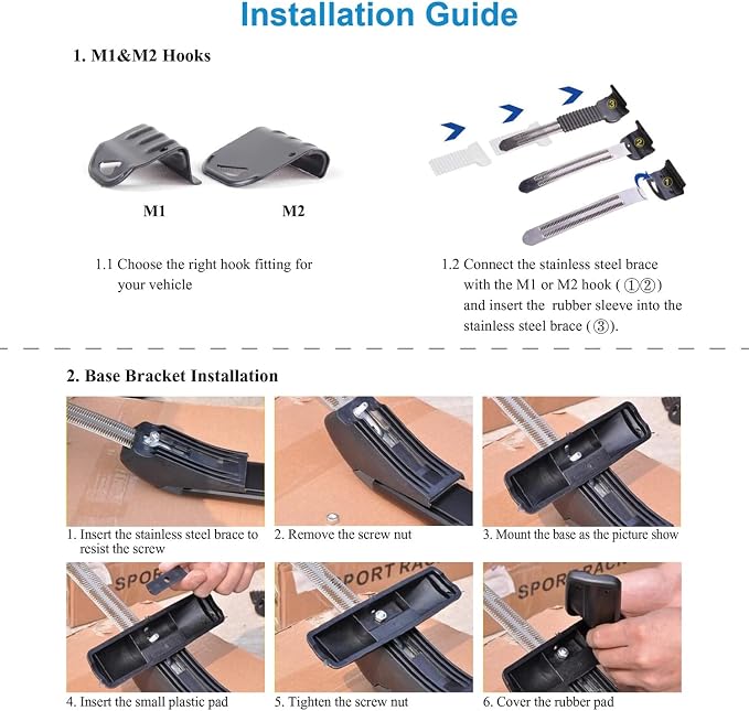 Adjustable Car Roof Rack Cross Bars with Anti-Theft Lock, Heavy-Duty Aluminum Roof Rail for Bike, Kayak, Cargo, Luggage – Fits Vehicles with Rain Gutter Spacing 42.91in-44.88in (2PCS)