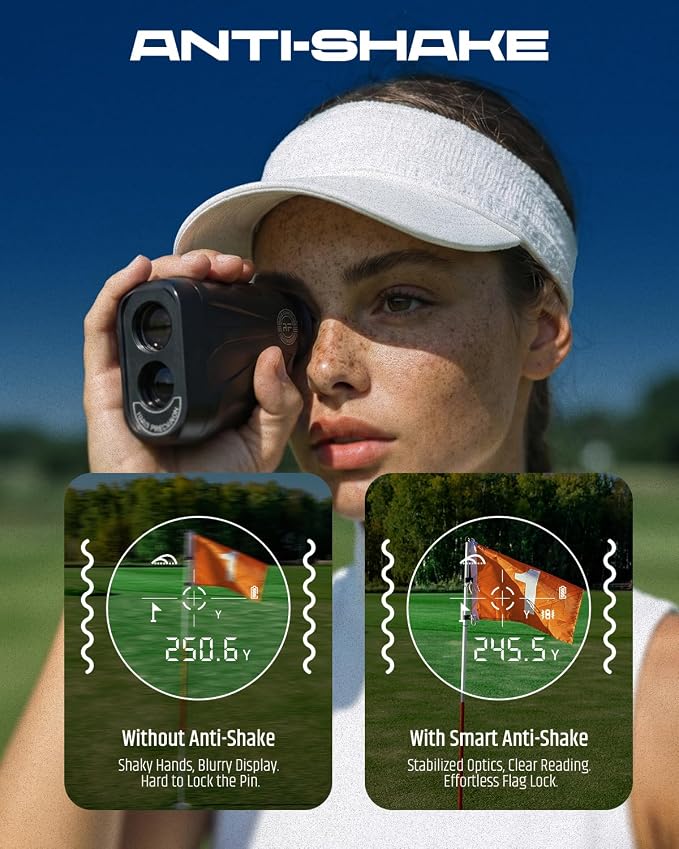 Range Finder Golf 1700 Yards - Golf Rangefinder with Slope, Magnetic Stripe - 6.5X Magnification, Flag Pole Locking Vibration - 0.5 Yard Accuracy Golf Laser Rangefinder, Rechargeable Range Finders