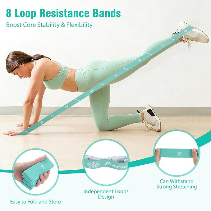 Pilates Equipment Kit for Home Workout, Pilates Ring and Ball Set for Women, 14'' Magic Circle Essentials Accessories Kit, Wrist Weights, Resistance Bands, Yoga Strap, Socks, Bag Light Green