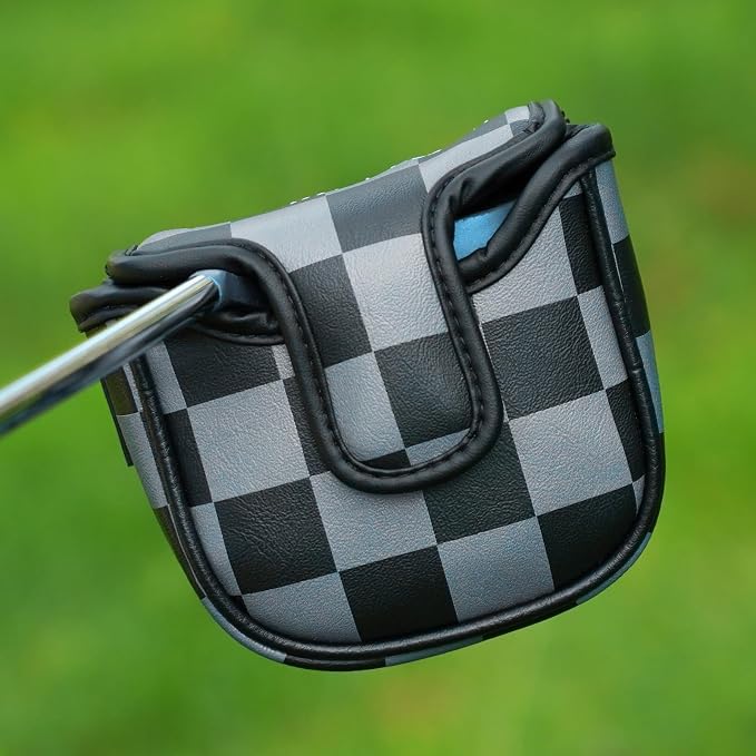 Craftsman Golf Make Birdie Everyday Black and Gray Checkers Golf Club Headcover for Woods and Driver Hybrids Irons Protector Putter Covers
