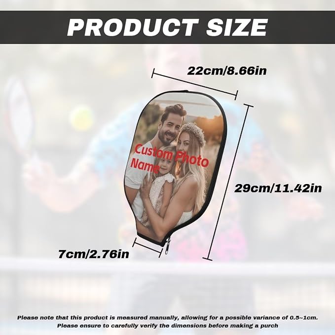 Pickleball Paddle Covers Only for Men and Women Zipper Closure Protection and Decoration