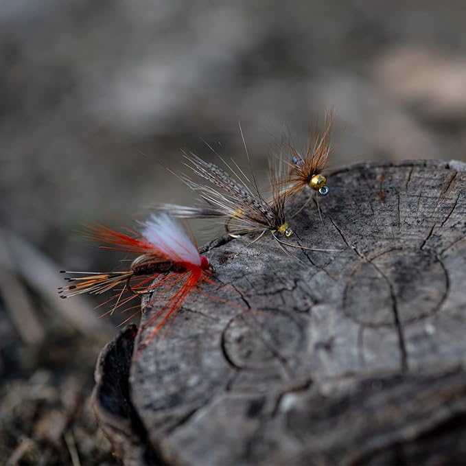 Goture Fly Fishing Flies Kit,25pcs/30pcs/100pcs Fly Fishing Lures,Dry Flies Wet Flies Streamers Nymphs Flies, Fly Fishing Assortment Kit for Bass Trout Salmon Fishing