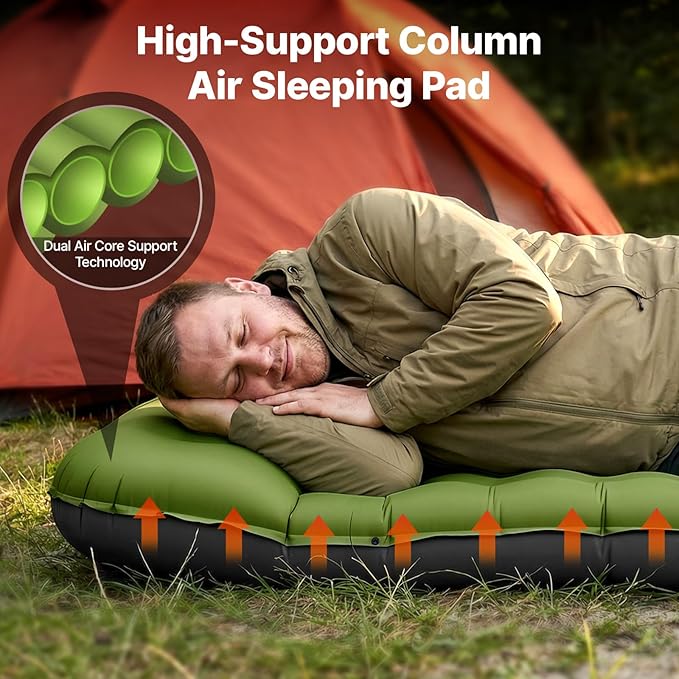 OGERY Sleeping Pad, Ultralight Inflatable Sleeping Pad for Camping with Pillow Built-in Foot Pump, 6" Extra-Thick Reinforced Camping Mattress for Hiking, Backpacking, Tent