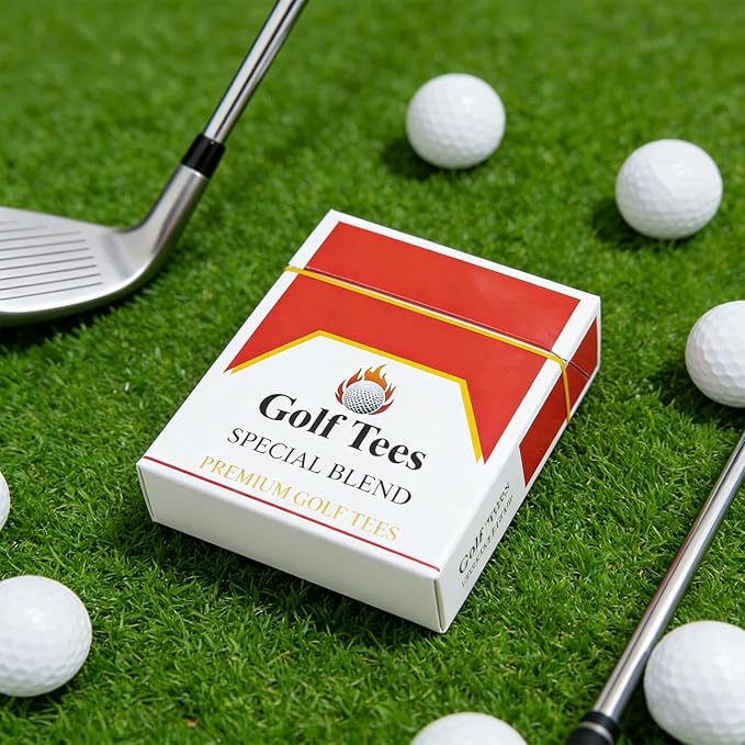 Premium Bamboo Golf Tees | 83mm (3.25") Wooden Tees | Golf Gifts for Men | Vintage-Style tee Case Golf Accessories for Men | Funny Golf Accessory for Golfers