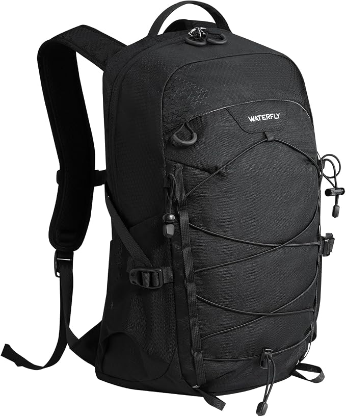 WATERFLY Small Lightweight Hiking Backpack: 20L Daypack for Women Men, Multi-Pocket, Breathable Back Panel with Chest Waist Strap, Outdoor Bag Pack for Travel Trekking Camping