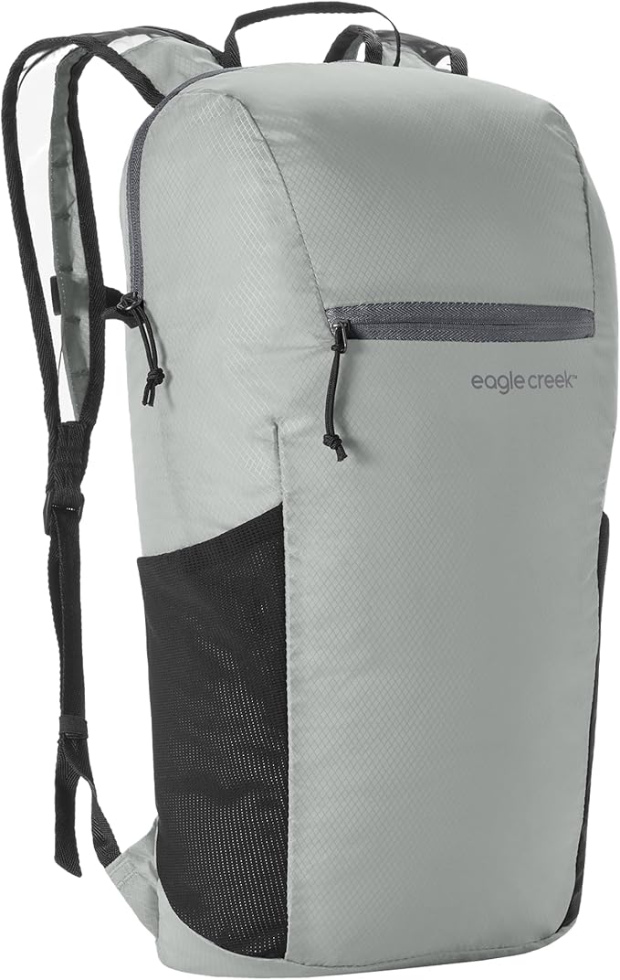 eagle creek Packable Backpack - Compact Multipurpose Water Resistant Backpack with Breathable Mesh Shoulder Straps - Perfect for Beach Days, Sports, Hiking & Travel - Storm Grey