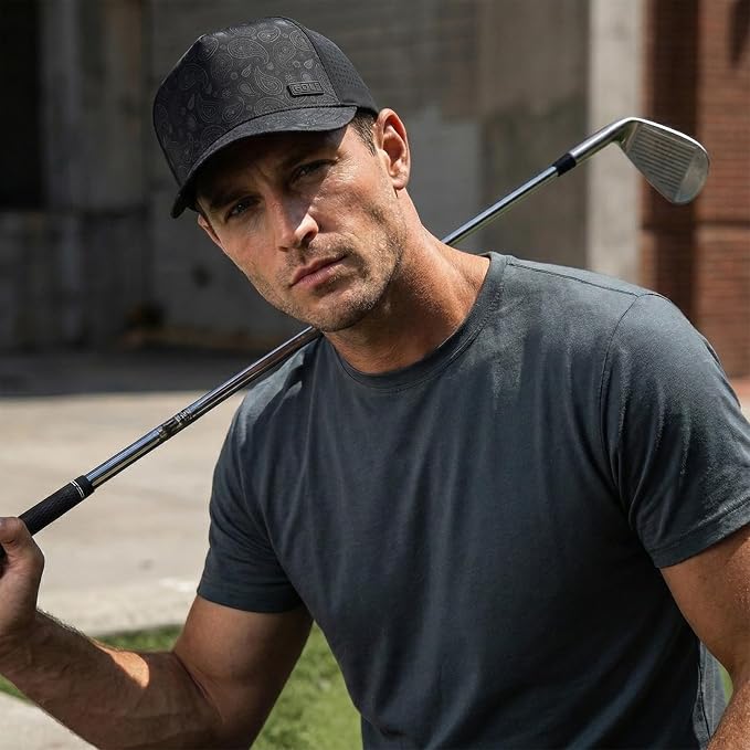 TOP-EX Performance Baseball Hat for Men Water Resistant Golf Cap Running Cooling Snapback Laser Perforated