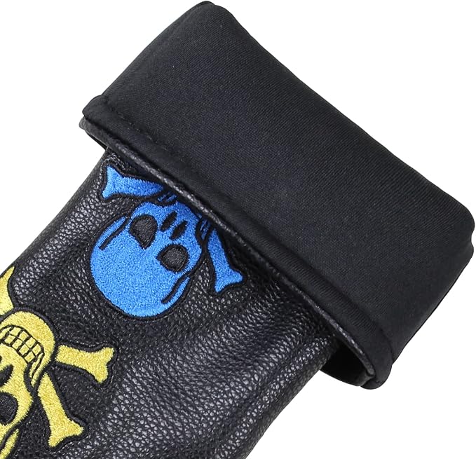 Scott Edward Skull Golf Woods Headcovers Covers for Driver Fairway 1 3 5 H Clubs Set Heads PU Leather Unisex Black Brown