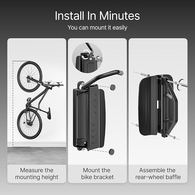 PEGZONE 4 Pack Bike Rack Garage, Bike Wall Mount Heavy Duty, Holds 77 Lbs, Swivel Bike Hangers for Garage, Adjustable Indoor Bike Storage for Bedroom Home Office, 4 Pack