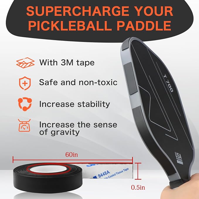 THE GOLFER STORE Weighted Tungsten Tape for Pickleball Paddles -Enhance Pickleball Paddles Performance, Customizable Non-Toxic Tungsten Strap, Suitable for A Many Kinds of Racquets