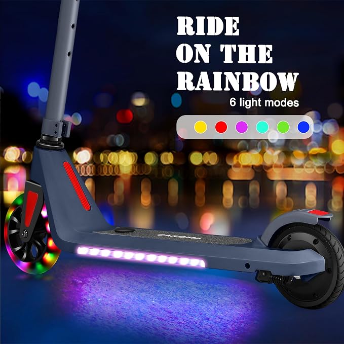Caroma Electric Scooter for Kids Ages 6-14, 120W Motor & 15 Mph, 85 Mins Ride Time, Adjustable Height & Speed, LED Display, Kids Electric Scooter, Best Gifts for Boys & Girls