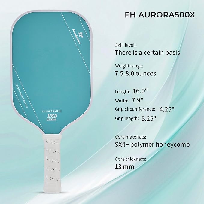 FH-500 T700 Pickleball Racket, 14MM Thick Two-Handed Offensive Pickleball Racket, Speed and Control