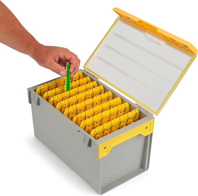 Plano EDGE Deep Hang Box, Stores 48 Crankbaits, with Rust-Preventive Rustricor, Dri-Loc Watertight Seal, WaterWick, DuraView Transparent Lid, Stackable Storage for Fishing Organization