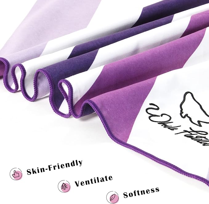 Whale Flotilla Large Quick Dry Beach Towel (30"x60"), Microfiber Sand-Free Beach Towels, Super Absorbent Compact Pool Travel Accessories, Purple