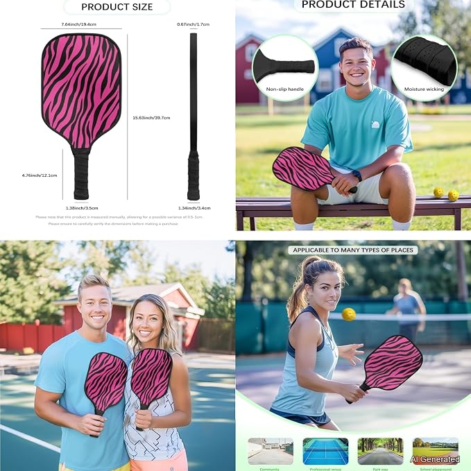 Pickleball Paddles Set 3PCS Pickleball Paddle Case Pickleball Racket Pickleball Bag Ideal for Beginners Gifts