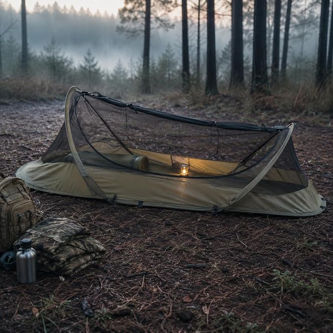 USGI Industries Bivy Tent | Lightweight Single Person Sleeping Net System for Outdoors, Camping, Survival, Hiking, Backpack | Mesh Protection